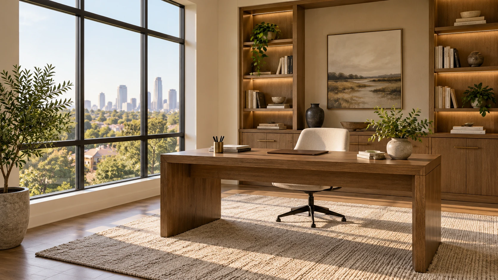 Home office illustrative home scene